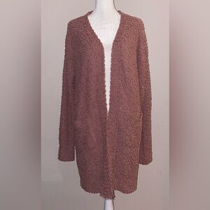 Oceanus Popcorn Knit Open Front Cardigan